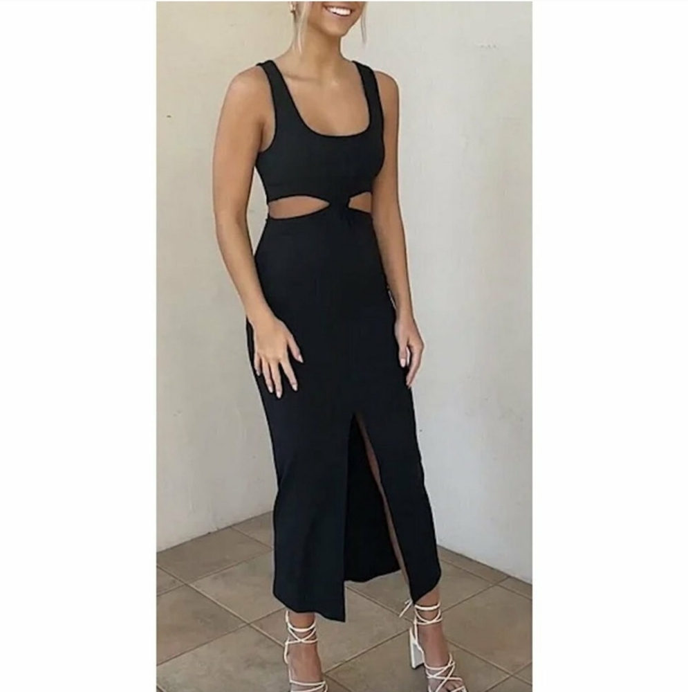 L*Space Black Cutout Midi Dress